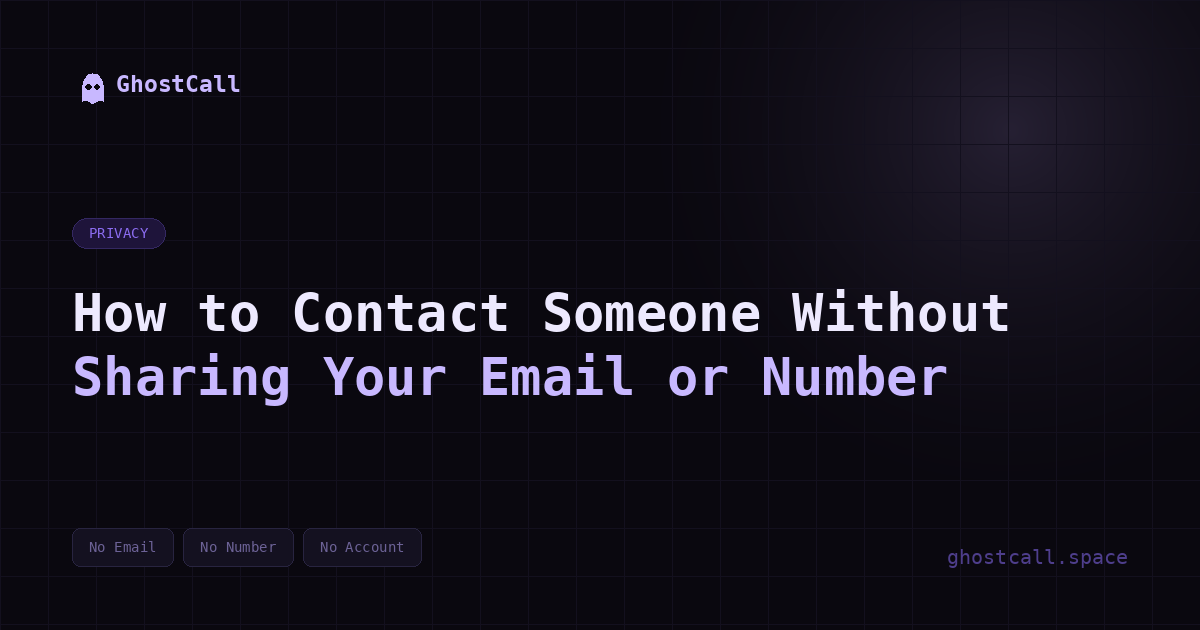 How to contact someone without sharing your email or number